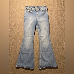Hollister Jeans Womens 9R 29x31 blue Low Rise Flare Stretch western concert